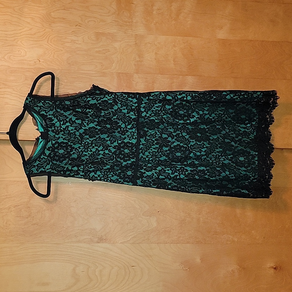 Milly Claudia Floral Lace Scalloped Hem Sleeveless Green Dress